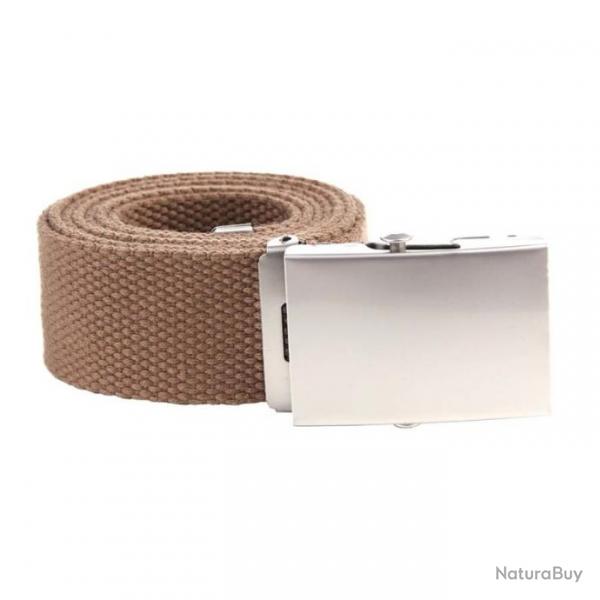 Ceinture toile 40mm avec boucle chrome (Couleur Sable)