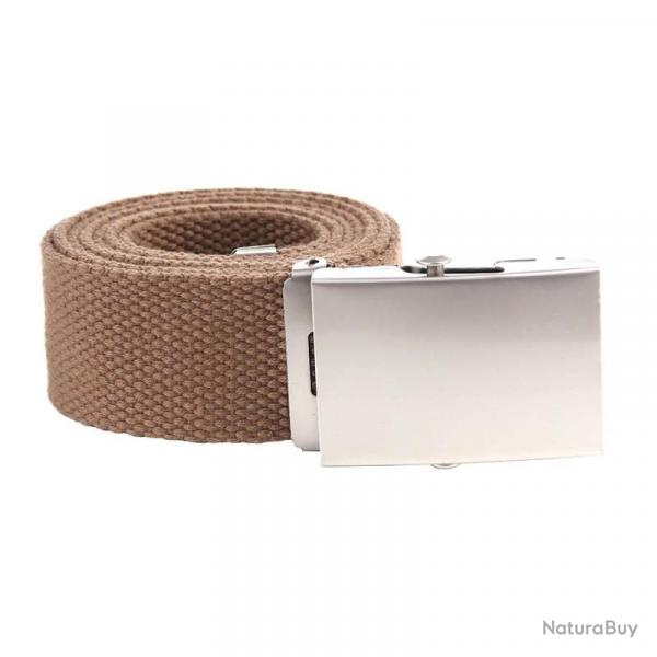 Ceinture toile 40mm avec boucle chromée (Couleur Sable)