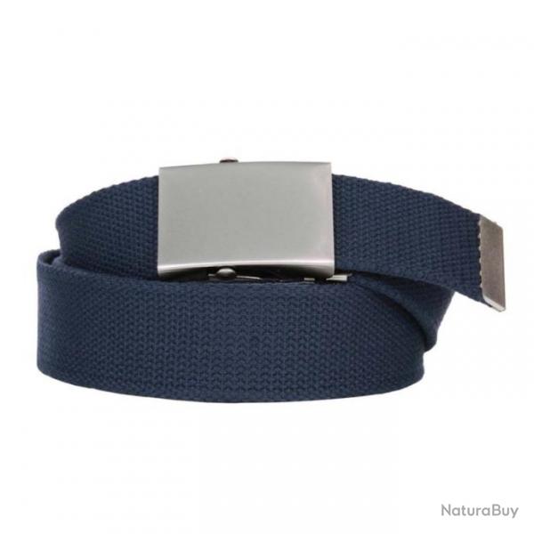 Ceinture toile 40mm avec boucle chrome (Couleur Marine)