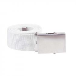 Ceinture toile 40mm avec boucle chromée (Couleur Blanc)