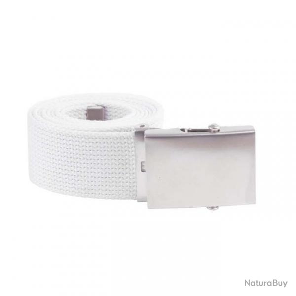 Ceinture toile 40mm avec boucle chrome (Couleur Blanc)