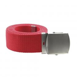 Ceinture toile 40mm avec boucle chromée (Couleur Rouge)