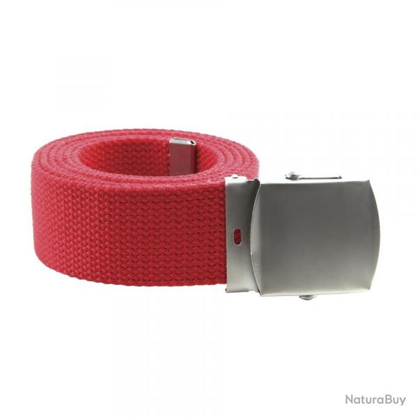 Ceinture toile 40mm avec boucle chromée (Couleur Rouge)