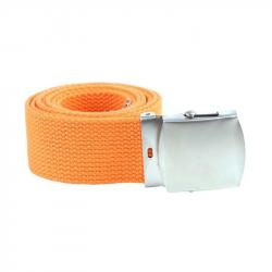 Ceinture toile 40mm avec boucle chromée (Couleur Orange)
