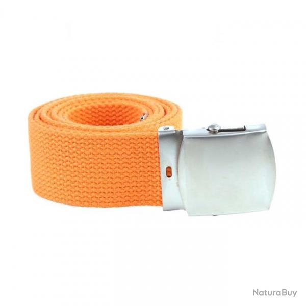 Ceinture toile 40mm avec boucle chrome (Couleur Orange)