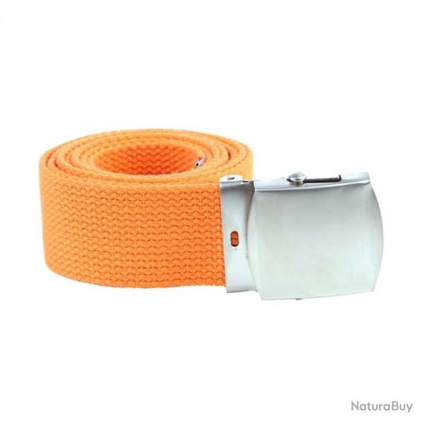 Ceinture toile 40mm avec boucle chromée (Couleur Orange)