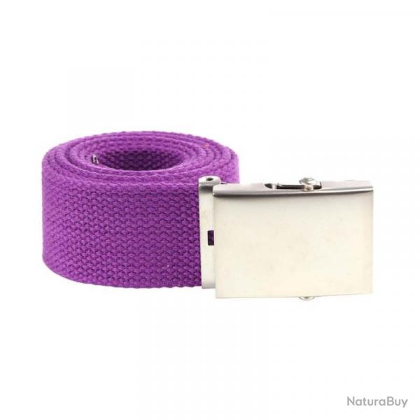 Ceinture toile 40mm avec boucle chromée (Couleur Violet)
