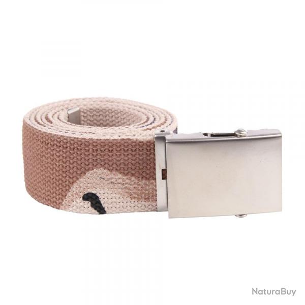 Ceinture toile 40mm avec boucle chrome (Couleur Camouflage Dsert 6clr)