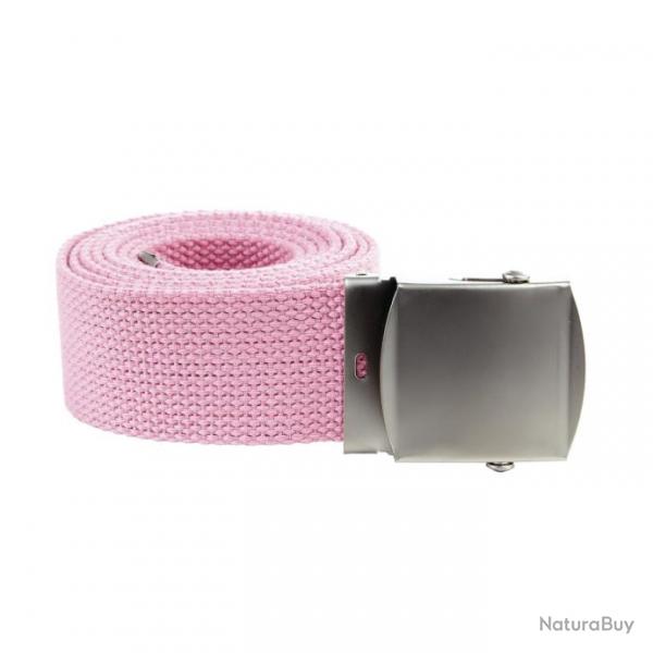 Ceinture toile 40mm avec boucle chrome (Couleur Rose)