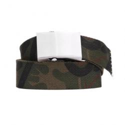 Ceinture toile 40mm avec boucle chromée (Couleur Camouflage Woodland)