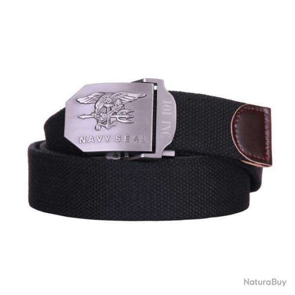 Ceinture toile 35mm Navy Seal Couleur Noir