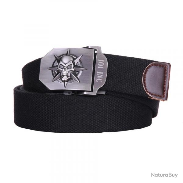 Ceinture toile 35mm Skull Star Couleur Noir