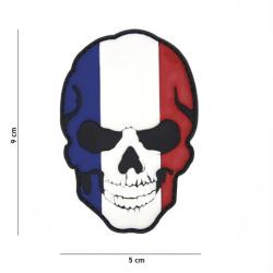 Patch 3D PVC skull drapeau français