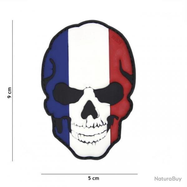 Patch 3D PVC skull drapeau franais