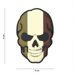 Patch 3D PVC skull drapeau français tamisé