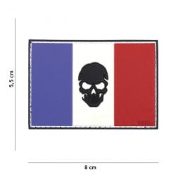 Patch 3D PVC Drapeau France + skull