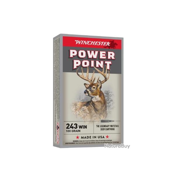 Munitions WINCHESTER cal.243win super x power point 100gr par 20