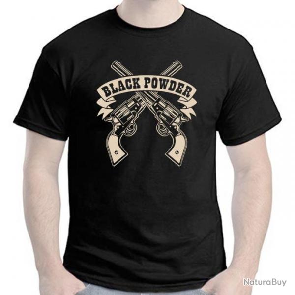 TEE SHIRT - BLACK POWDER - tir poudre noire Poudreux PN Navy Sheriff calibre .44 .36 Remington Colt