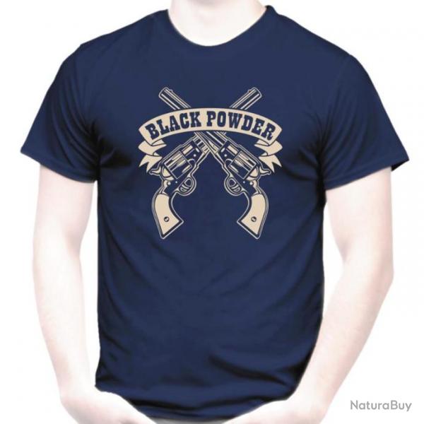 TEE SHIRT - BLACK POWDER - tir poudre noire Poudreux PN Navy Sheriff calibre .44 .36 Colt Remington