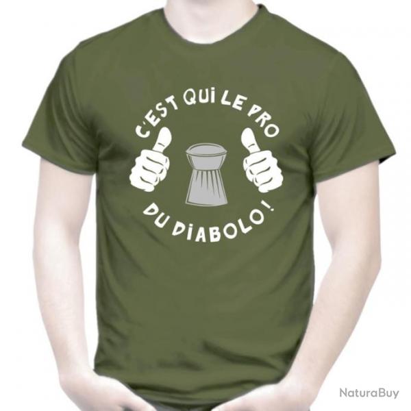 T-SHIRT HUMOUR - C'EST QUI LE PRO DU DIABOLO - PCP Air comprim Carabine Pistolet  plombs Tir Cible