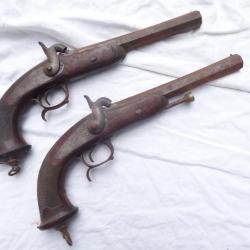 P17) lot paire de pistolets d'officier, jus de grenier = modèle 1833 = manuf impériale 1861 Napoléon