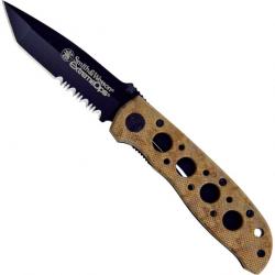Couteau Smith & Wesson Extreme ops Tanto Marron