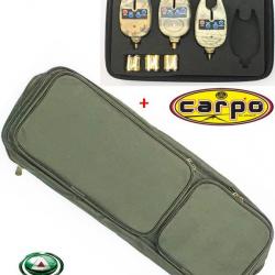 Pack coffret 3 détecteurs touches Camou Carp'o + Sac de rangement buzz bar