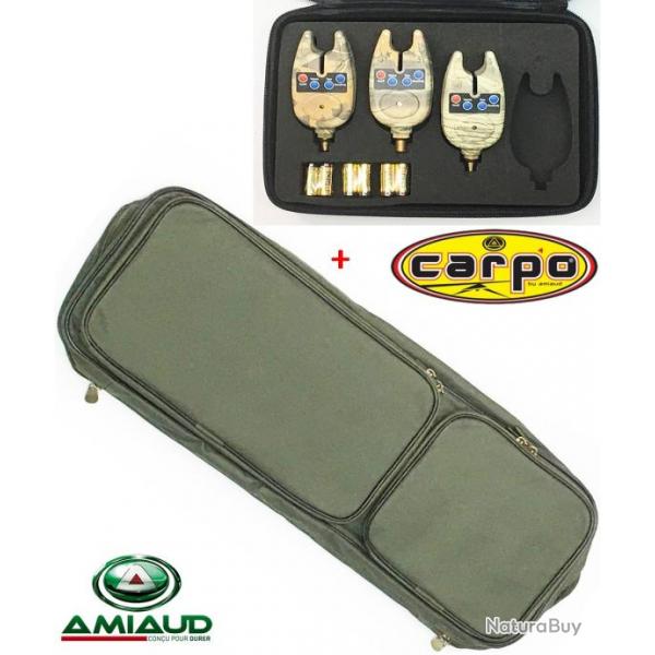 Pack coffret 3 dtecteurs touches Camou Carp'o + Sac de rangement buzz bar
