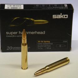 Balle SAKO Super-Hammerhead SP 180gr , Calibre:30-06.Lot de 40 cartouches.