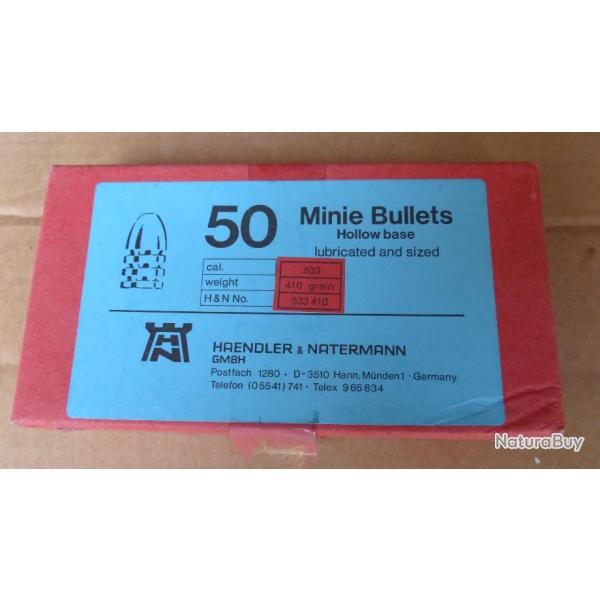 50 balles mini .533  410 grs