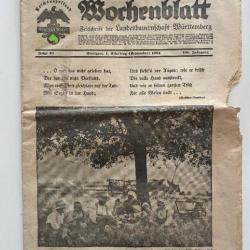 Journal Allemand ww2 Agriculture blut und boden le Sang et la terre Septembre 1934