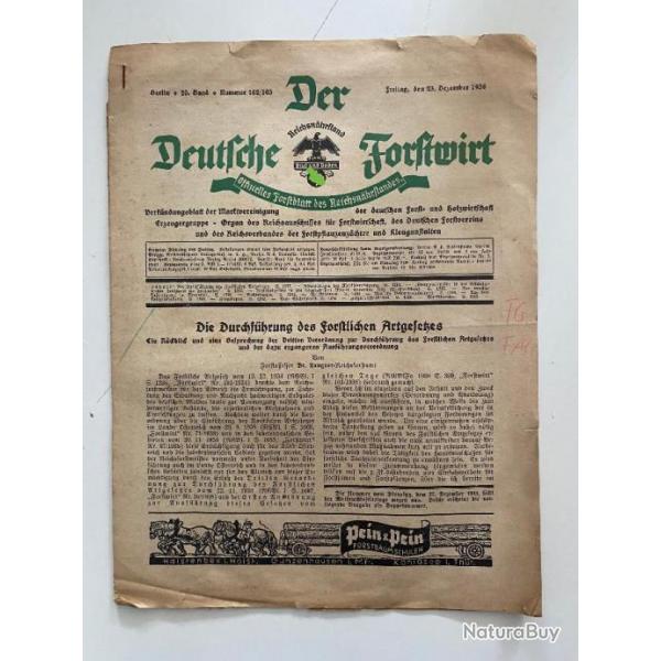 Journal Allemand ww2 Agriculture blut und boden le Sang et la terre dcembre 1938
