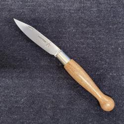 Couteau Nontron en bois de Noyer manche boule lame inox 9cm