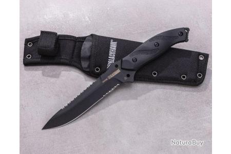 Couteau BLACKHAWK Nightedge Combat Lame Acier D2 Combo Blade Manche Zytel  Etui Nylon BH15NE10BK - Couteaux tactiques et de combats (10617335)