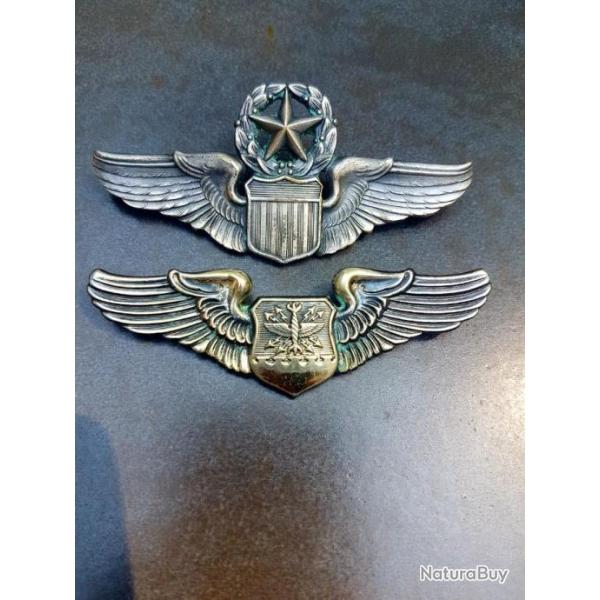 1 badge USAAF NAVIGATOR - 1 badge US US. ARMY AIR CORPS COMMAND MASTER PILOT WINGS