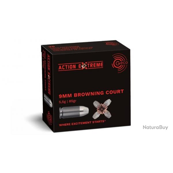 Munition Geco 9mm Browning Short Action Extreme 5.5g 85gr x1 boite