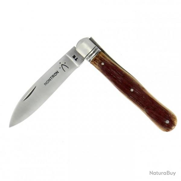 Couteau Nontron Violon en chene de barrique lame inox de 8 cm
