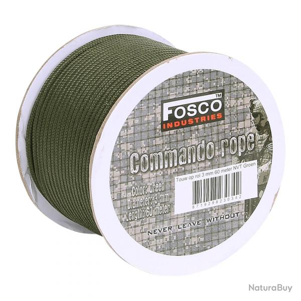 Rouleau de corde 3mm de 60m (Couleur Kaki)