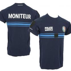 T Shirt Police Municipale AIRFLOW MONITEUR Bleu