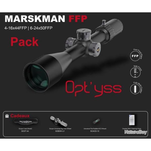 Vector optics Marksman 4-16x44 FFP pack optyss