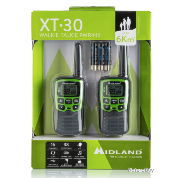 Paire de talkies walkies XT30 PMR 446