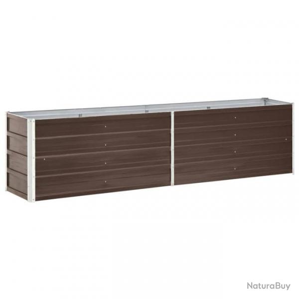 Lit surlev de jardin Acier galvanis 240x40x45 cm Marron