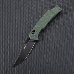 Couteau SRM Knives 9203 MG2 Ambi Lock OD Green Lame Acier 10Cr15CoMoV Manche Micarta Clip SRM9203MG2