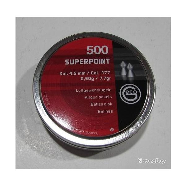 BOITE 500 PLOMBS CAL 4.5MM GECO DIABOLO SUPERPOINT 0.50 GRAMME