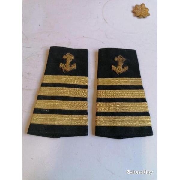 2 PASSANTS D'EPAULES grades officier de sortie arme us US NAVY CAPTAIN original 1