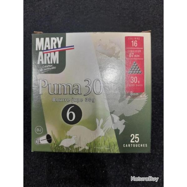 CARTOUCHES MARY ARM PUMA 30 CAL16 PLOMBS 6