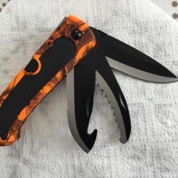 Vends COUTEAUX Pliant Camo Orange 3 Lames