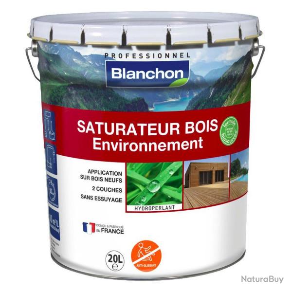 Saturateur bois environnement Blanchon gris vieilli 20L effet hydroperlant sans essuyage