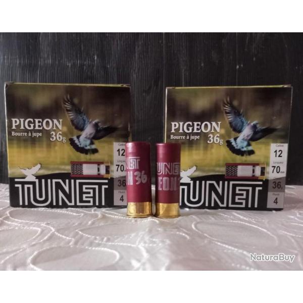 Cartouche TUNET Pigeon 36gr Calibre 12/70 plomb n4       ( 50 cartouches )