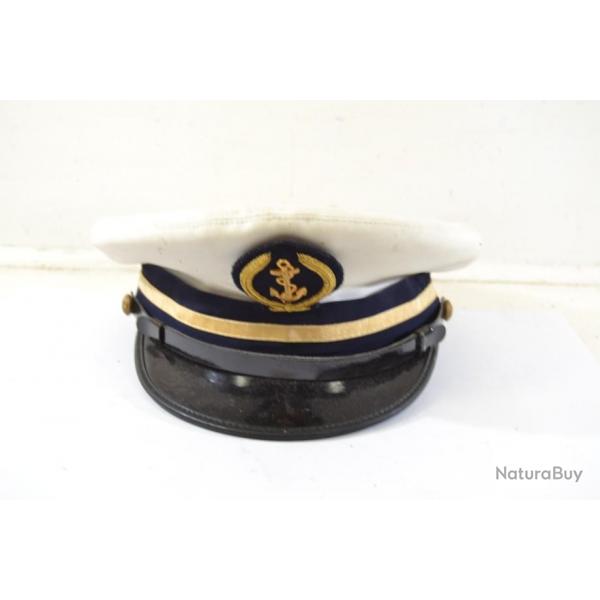 Casquette d'officier de marine  coiffe blanche. Marine Nationale 1988, taille 54